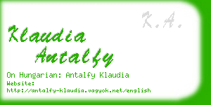 klaudia antalfy business card